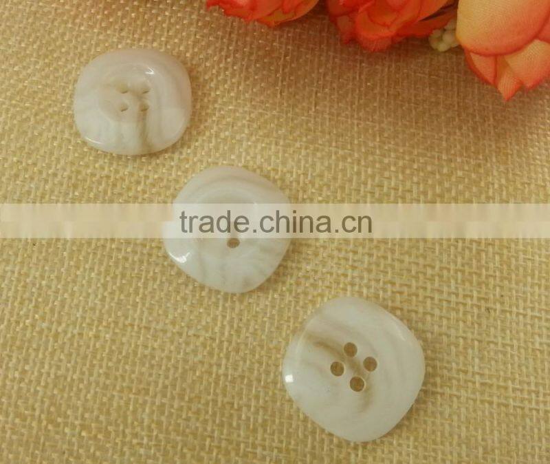 Square shape resin Faux horn Button
