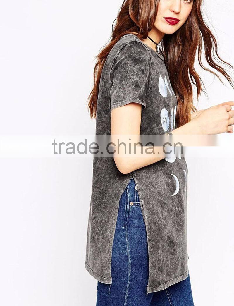 Moon dust t-shirt lady fashion dress design summer 2016 apparel supplier