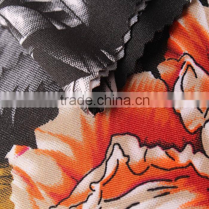 fashion 3d designs DTY polyester spandex digital printed knit fabric textiles