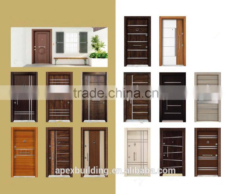 Indoor security door, steel door with home security door locks cylinder lock, metal entrance door
