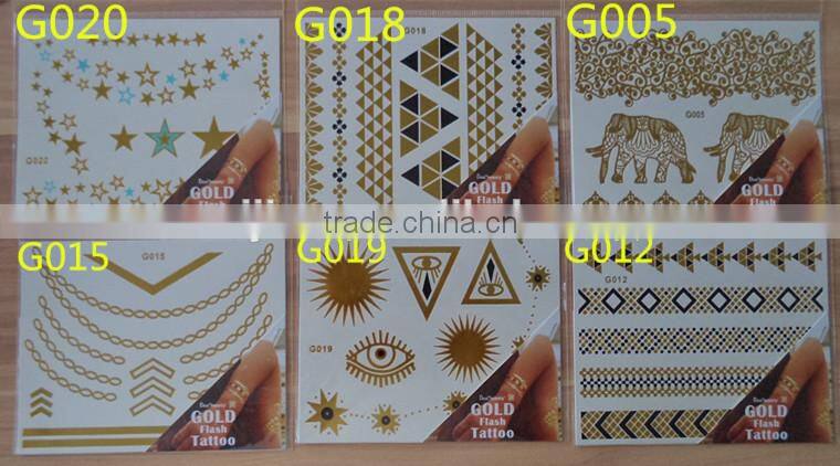 arabic tattoos jewelry sticker golden tattoo 11*15CM G-series wholesale