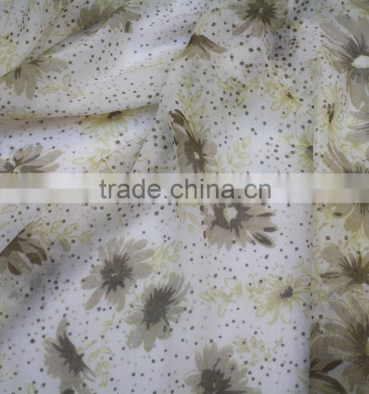 lady printing 100%viscose scarf printing flower 100% viscose scarf