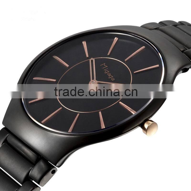 2016 Mens Slim Tungsten Steel Watch Luminous Waterproof Commercial Men's Watch