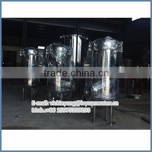 SS304 316 polished material 10 20 30 40 inch micro stainless steel filter housing with pressure meter