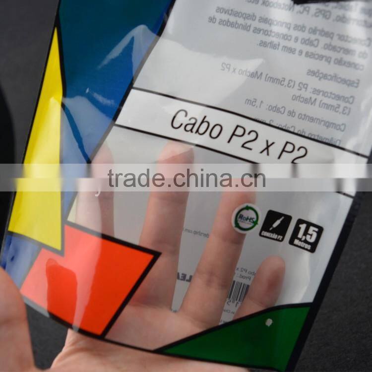 grocery packing PET+PE colorful printing lamination 3 side seal header bag wholesale price