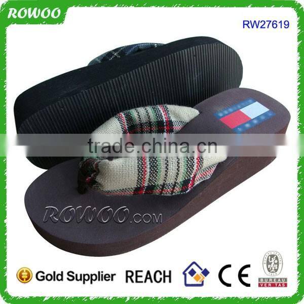 Daily Use Slipper fashion eva slipper soft textile upper high heel slipper