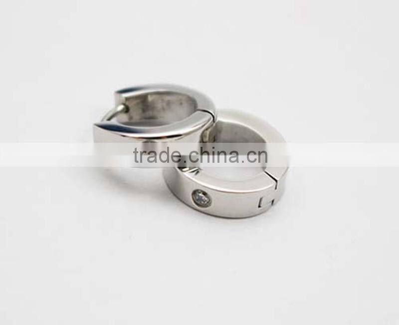 15mm diameter Fashion Stainless Steel Small Hoop Earrings Stud Unisex Women Men