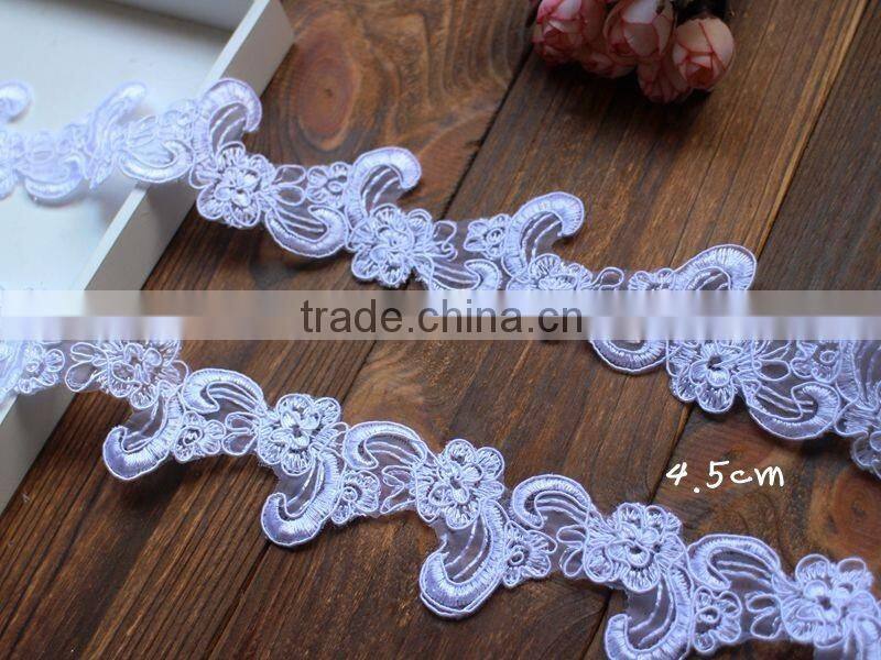 4.5cm European Off White Bridal Lace veil Trim For Dress Accessories