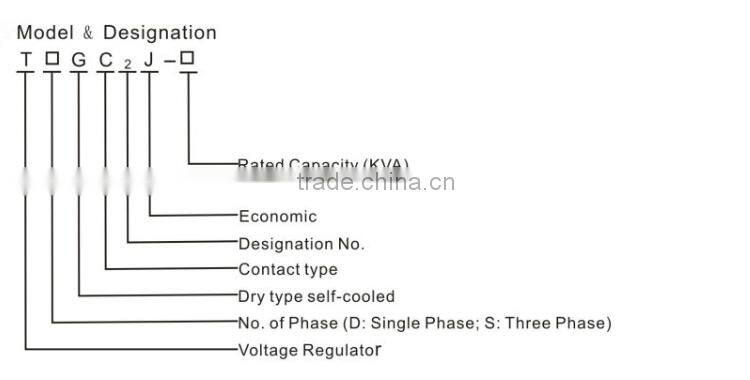 TDGC2-0.2KVA single phase dry type self-cooled adjustable contact type voltage regulator