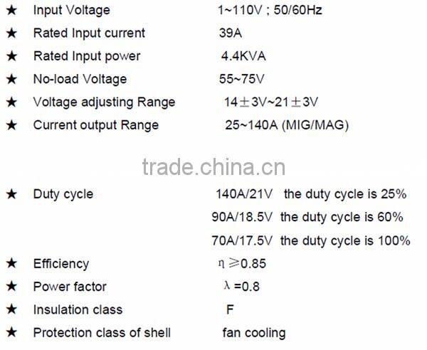 Single Phase Arc Welding PROMIG140 MIG Welding Machine