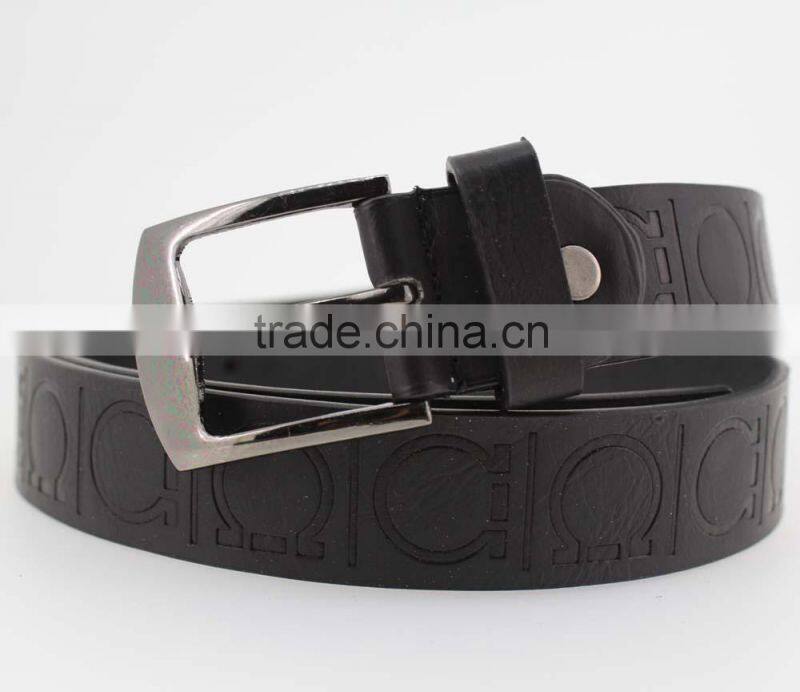 1 INCH Men's fashion Black PU leather belt casual waist belt for jeans