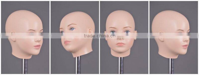 styling real hair hairdressing silver mannequins head for wigs sale