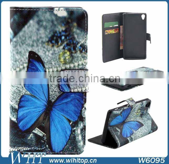 Butterfly Leather Case for Sony Xperia Z3, Leather+ TPU Cover for Sony Xperia Z3
