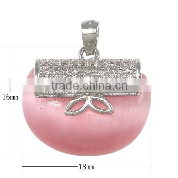 Plated 925 Sterling Silver Cats Eye Pendants