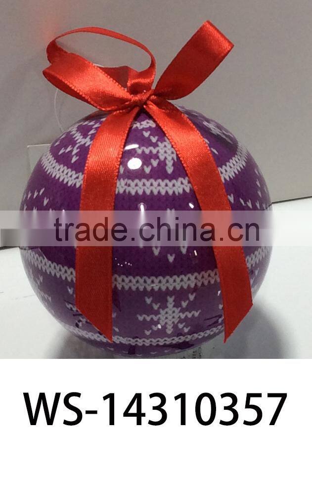Plastic Snowflake Design Christmas Ball with Logo