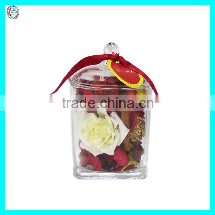 Potpourri Sola Rose Flower In Glass Vase