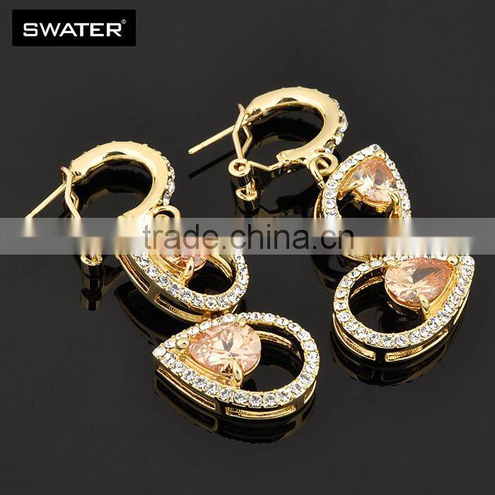 Latest Products 2016 Orange Gemstone Gold Jewelry Half Set