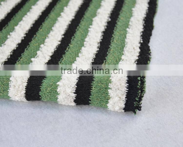 Jiufan Textile Striped Acrylic Polyester Knit Fabric Fancy Fabric with Spandex