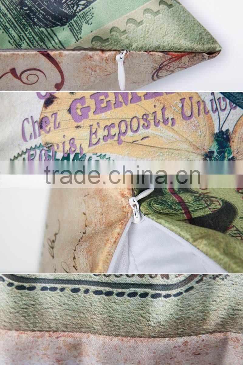 invisible zipper polyester factory price heat transfer Cushion for promotion