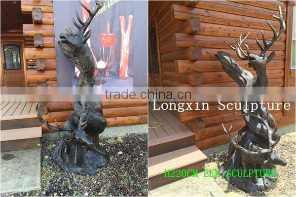 Home Decor Modern Bronze Running Deer Sculpture Statue for Sale