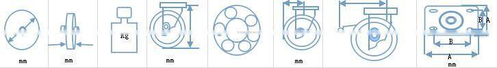 High quality side mount wheel,caster wardrobe sliding