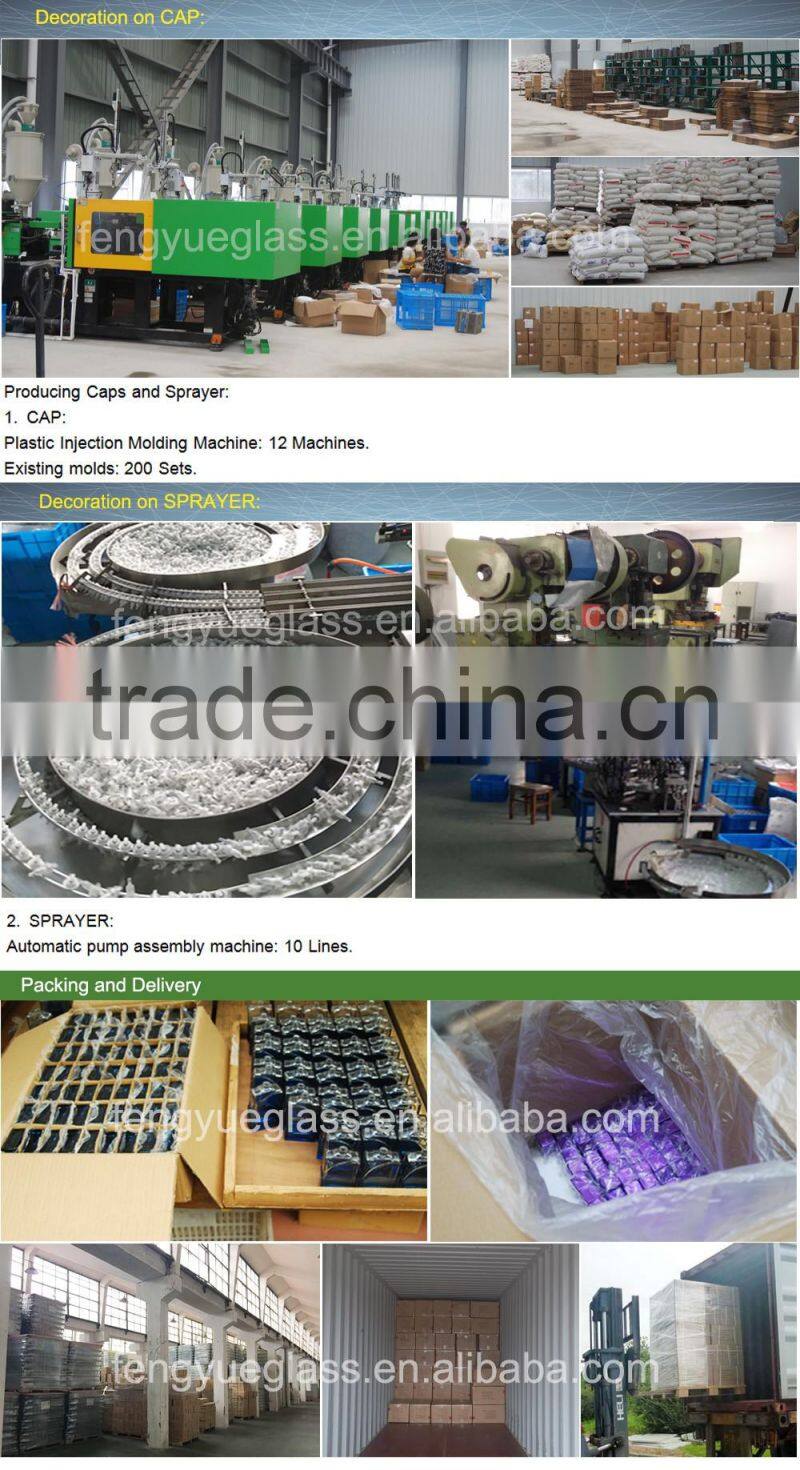 Cosmetic packaging cylindrical 30ml 50ml roll on glass bottles