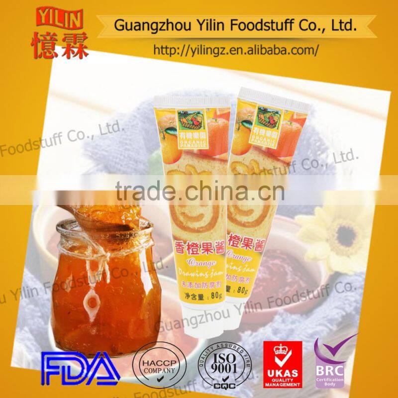 18g small sachet orange Jam branded in China factory