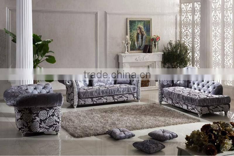 neoclassical foil furniture fabric chesterfield design sofa AL191