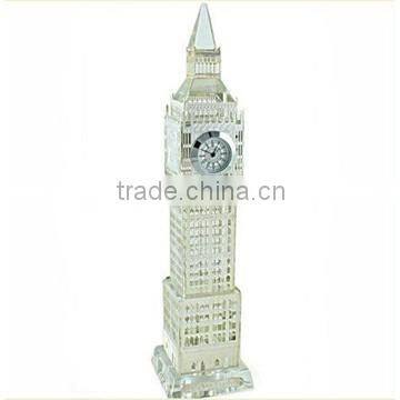 Noble 3d laser Metal covered surface Crystal Big Ben model with clock for tourist souvenir