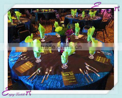 YHT#63 check plaid polyester banquet wedding wholesale cheap table cloth linen overlay
