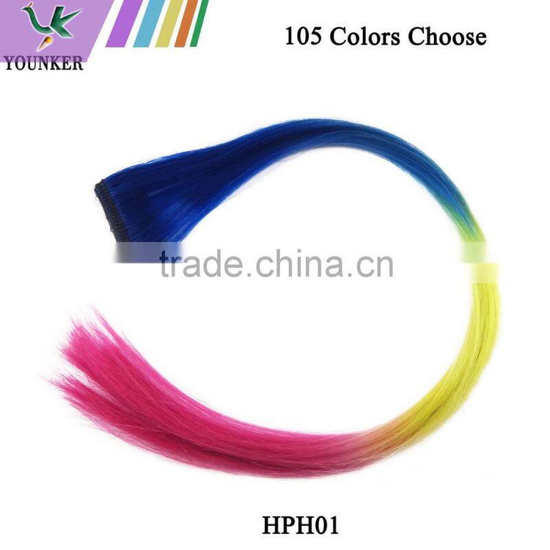 14" multi color clip-in synthetic straight hair extension