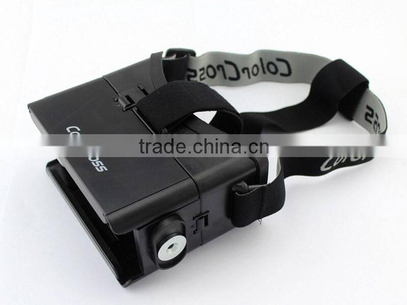 Color Cross ABS Plastic 3D Virtual Reality Helmet Video Glasses 4.0-6.0inch for Smartphone