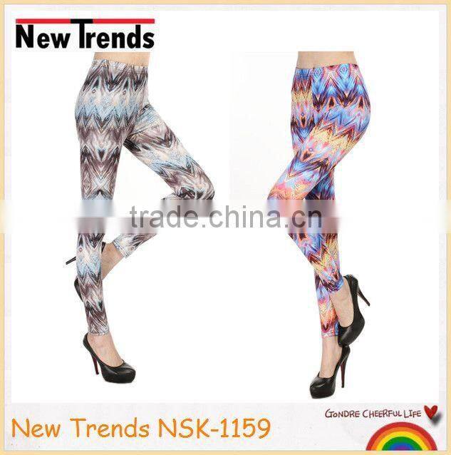 Fashion colorful chevron printing pantyhose leggings
