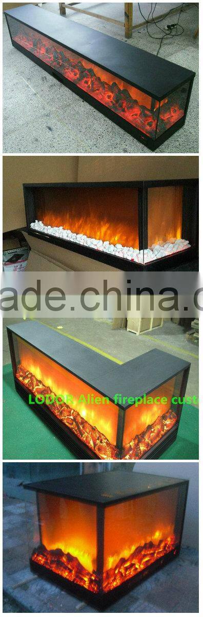 2 sided designer coffee table electric fireplac