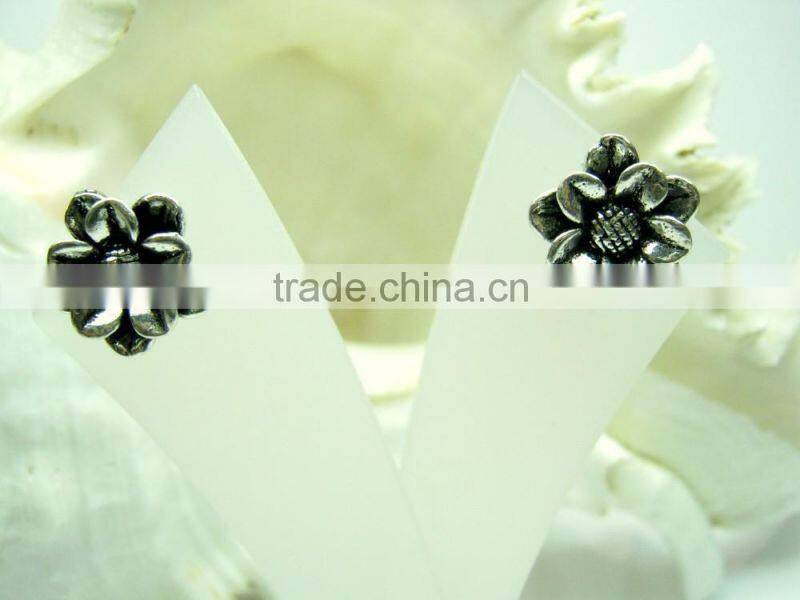 Oxidized Leaf Filigree Designer Sterling Silver Earring Jewelry, Oxidized 925 Sterling Silver Jewelry