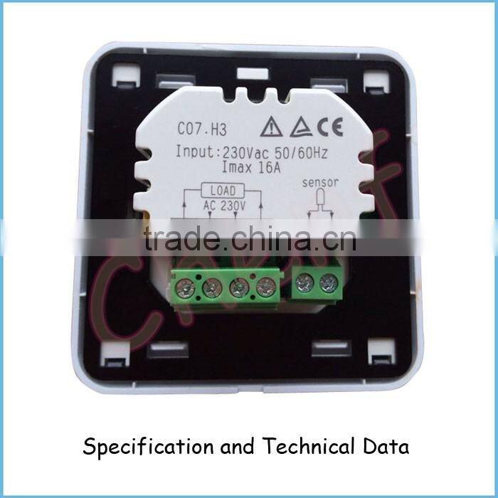 CE Approval Floor Heating Room Thermostat Weekly Programmable with LCD Display