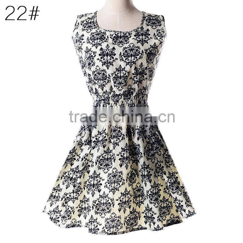 fashion office lady dress 2015 sleeveless beach dress