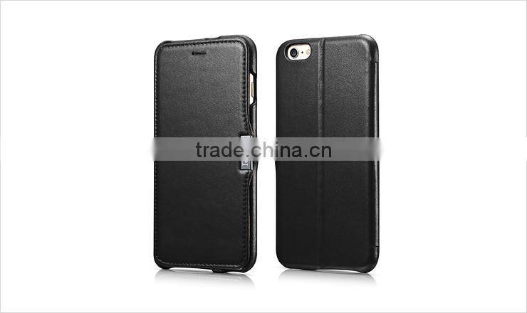 Genuine leather flip wallet case for iPhone6 plus case