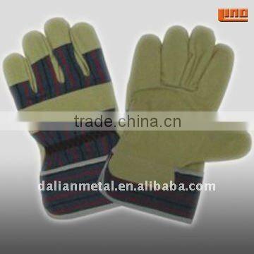 blue grain leather working gloves