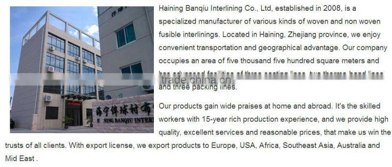 Knitted fusing woven interlining/PA double-dot woven interlining Tube/Jacquard/good price Circular Knitting Interlining