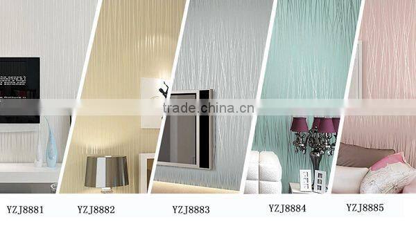 eco-friendly comfortable simple fashion non-woven wallpaper hotel interior designs