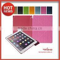 Multifunction stand leather cover folding folio for iPad Air case