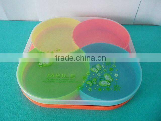 plastic Round Candy tray with three lattices