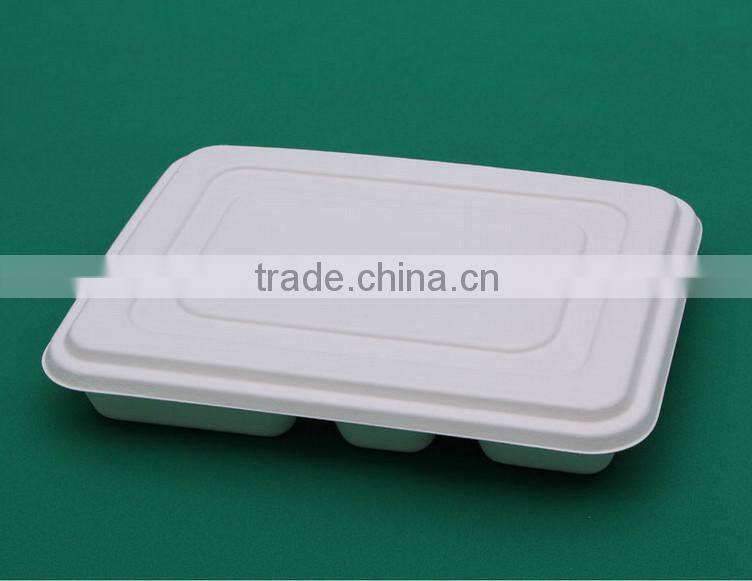 Disposbale Biodegradable Sugarcane Five Compartments Food Containers