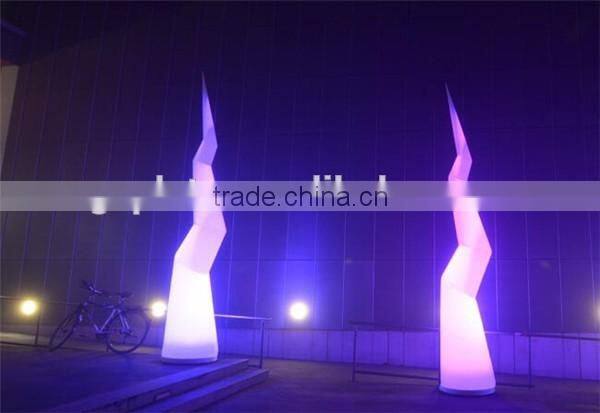 factory outlet 3m color changing inflatable lightning model/ led tube cone for decoration