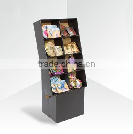 CMYK printing cardboard floor display for book,photo album / cardboard paper display stands