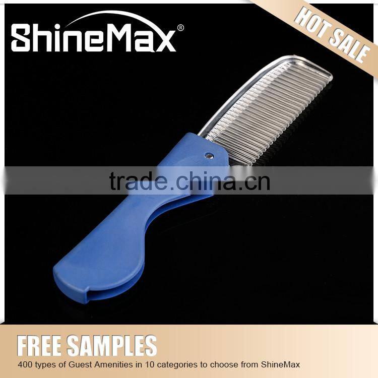 Disposable plastic foldable hair comb hotel amenity hotel supplies High quality hair comb