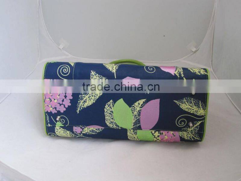 New design custom handbag wax print fabric bag and PU top handle bag