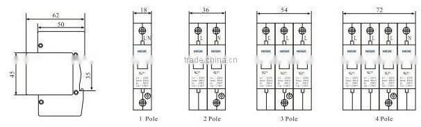 CNGZ new 4P 5KA 80KA electrical surge arrester