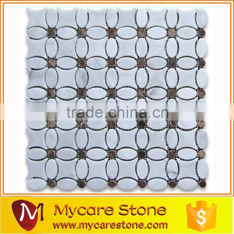 natural Beige marble mosaic tile polished surface